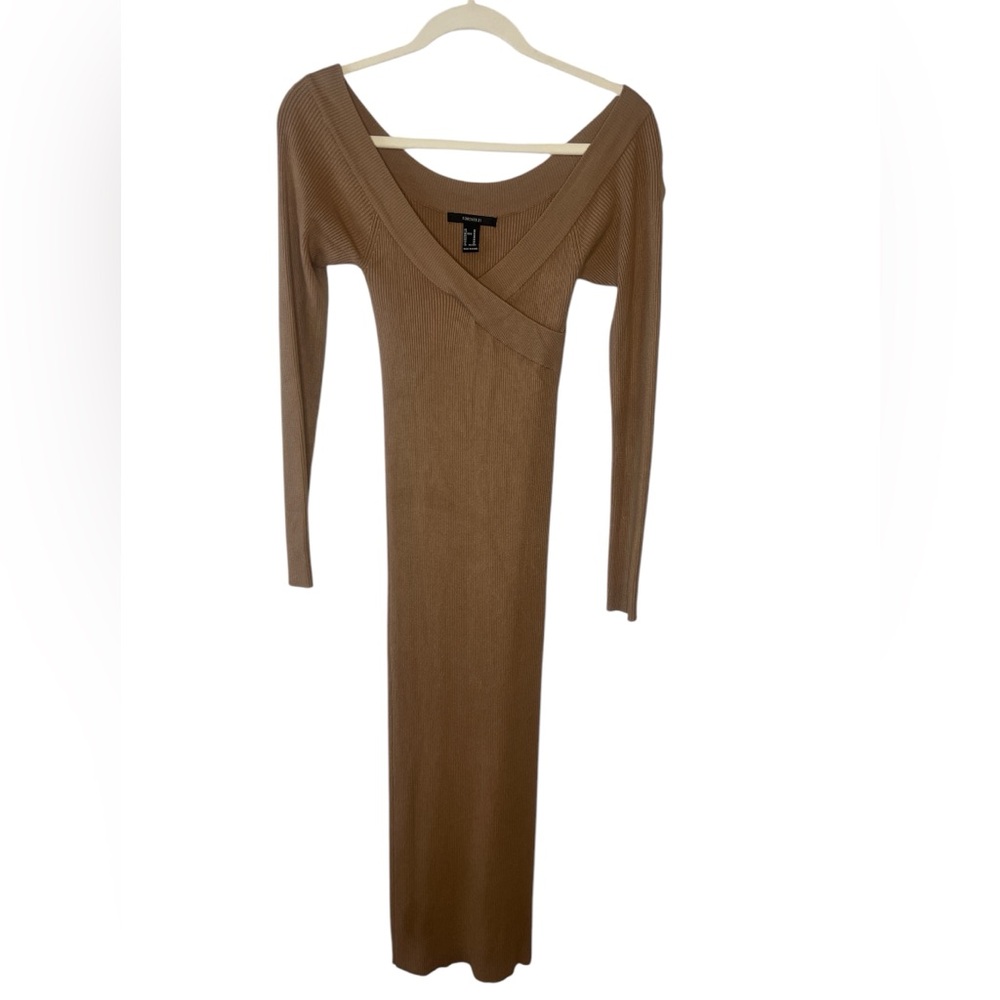 Forever 21 Tan 
Soft Stretch Long Sleeve Dress